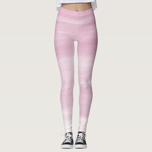 Rosa gestreifte Gamaschen Leggings (Vorderseite)
