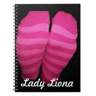 Rosa gestreifte Socken Notizblock