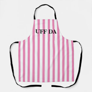 Rosa gestreifte Uff Da All-over Print-Schürze Schürze