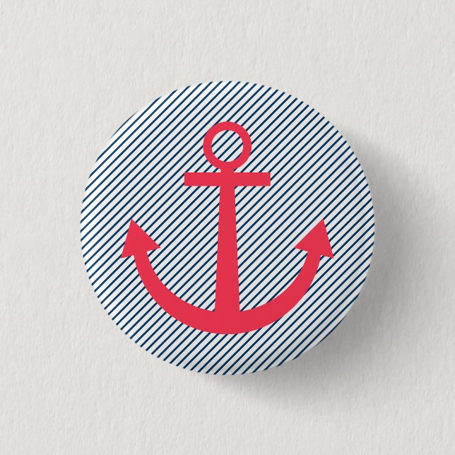 Rosa gestreifter Ankerknopf Button (Vorderseite)