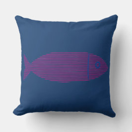 Rosa gestreifter Fisch Marineblaues Küstenkissen Kissen