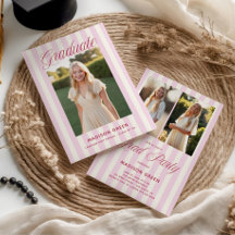 Rosa gestreifter Preppy-Abschluss