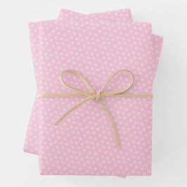 Rosa gestreute Sterne Geschenkpapier Set