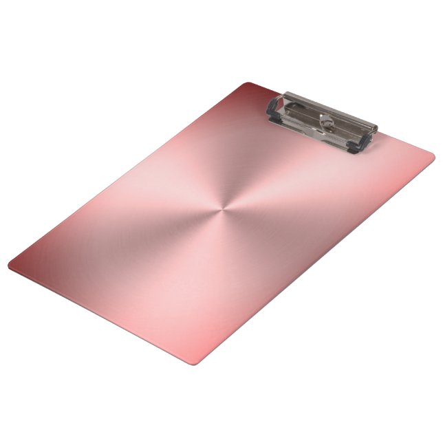 Rosa gestromtes Metallsehen Klemmbrett (Schrägansicht)