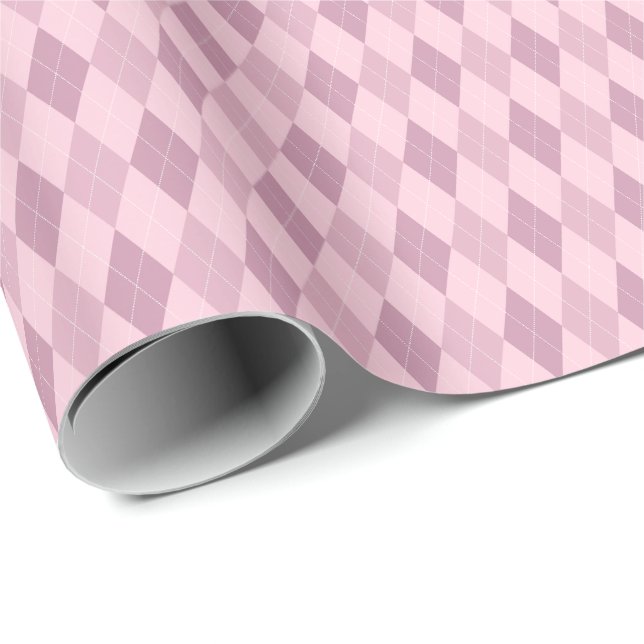 Rosa getöntes Argyle-Geschenkpapier Geschenkpapier (Rolleneckpunkt)