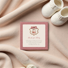 Rosa getöntes Textur-Igel-Baby-Shower-Buch  Begleitkarte