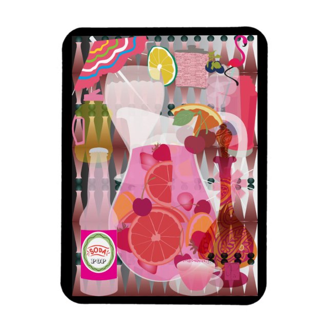 Rosa Getränke Magnet (Vertikal)