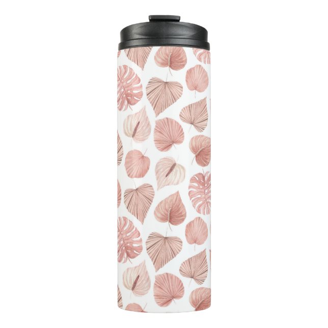 Rosa getrocknete Blätter Thermosbecher (Vorderseite)