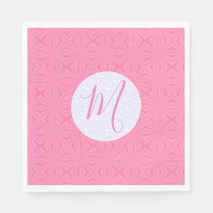 Rosa gewellte Quadrate Personalisierte Party Serviette