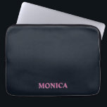 Rosa Gewohnheit der tiefen Marine Laptopschutzhülle<br><div class="desc">Tief marineblau rosa angepasste Laptop-Hülle. Hex-Farbcode #111924</div>
