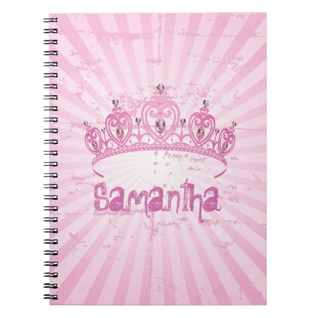 Rosa gewundenes Notizbuch Prinzessin-Crown Tiara Notizblock (Vorderseite)