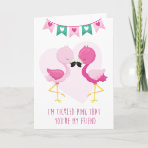 Rosa gezwickt Du bist mein Flamingo Valentinsgruß  Karte