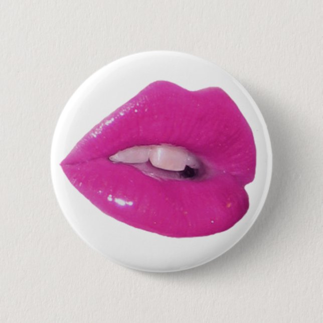 Rosa giftiger Kuss Button (Vorderseite)