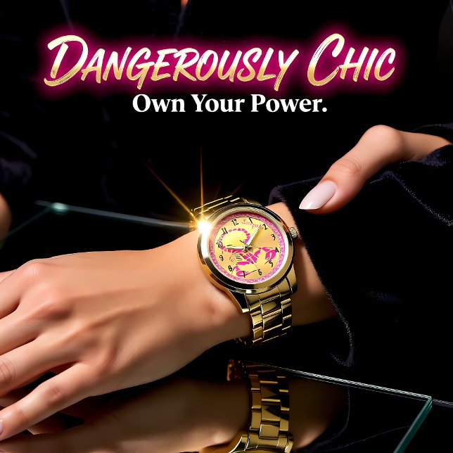 Rosa giftiger Skorpion sehr giftiges Insekt Armbanduhr (Von Creator hochgeladen)