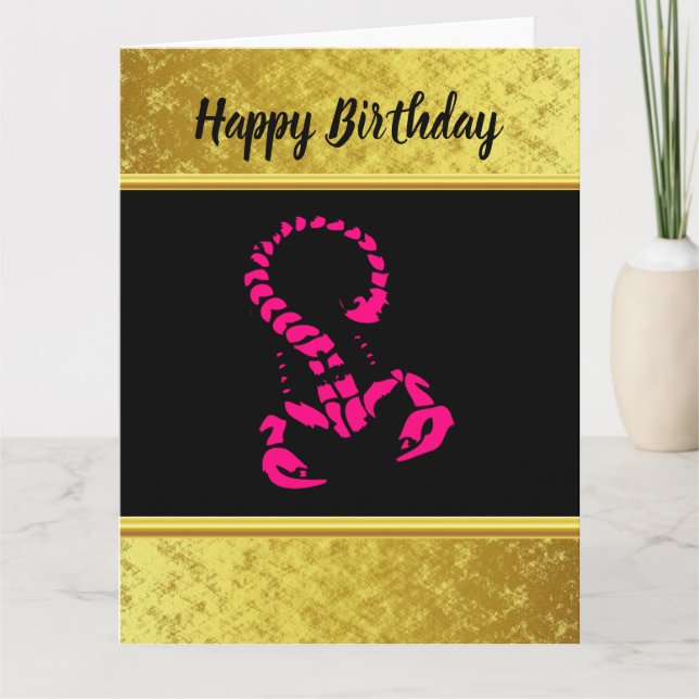Rosa giftiger Skorpion sehr giftiges Insekt Karte (Vorderseite)