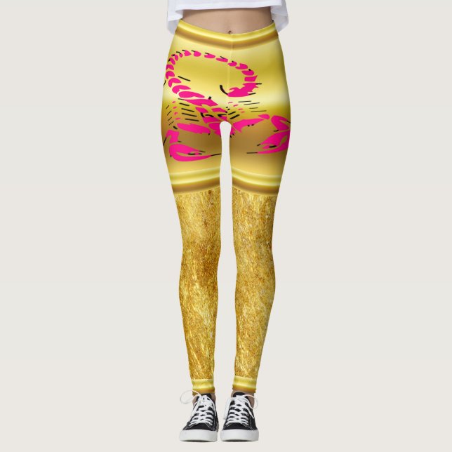 Rosa giftiger Skorpion sehr giftiges Insekt Leggings (Vorderseite)