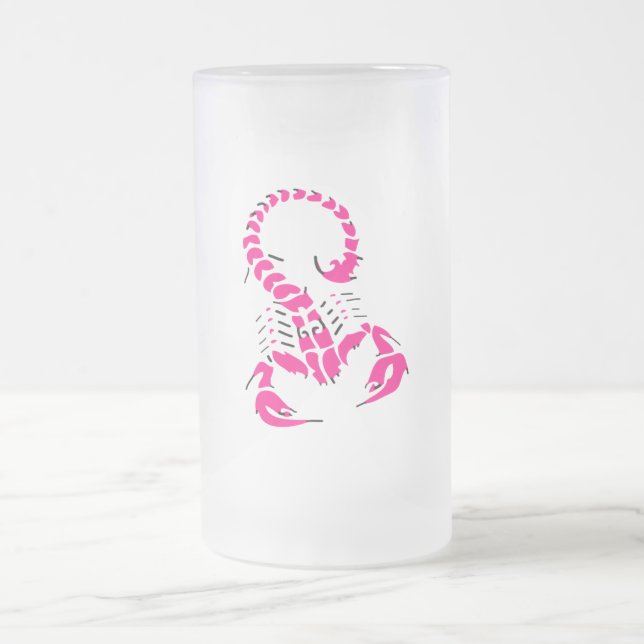 Rosa giftiger Skorpion sehr giftiges Insekt Mattglas Bierglas (Mittel)