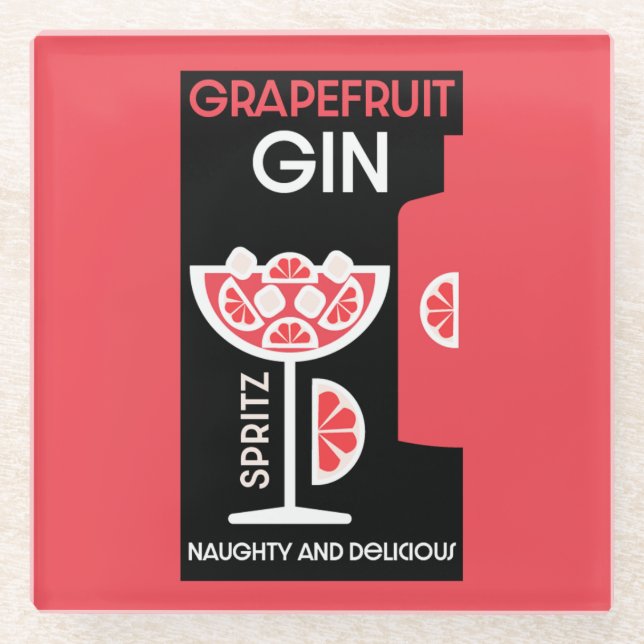 Rosa Gin Glasuntersetzer (Vorderseite)