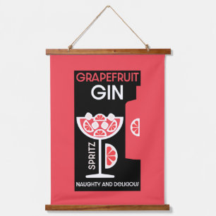 Rosa Gin Wandteppich Mit Holzrahmen