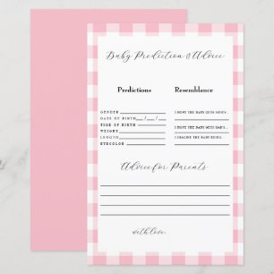 Rosa Gingham-Baby-Vorhersagen