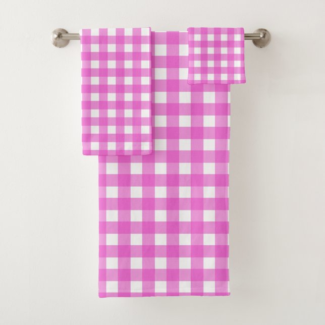 Rosa Gingham Badhandtuch Set (Insitu)