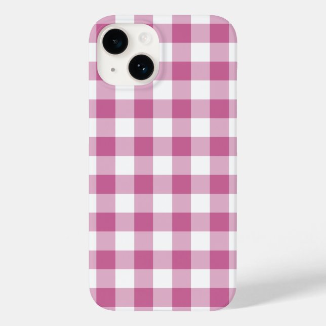 Rosa Gingham Case-Mate iPhone 14 Hülle (Rückseite)
