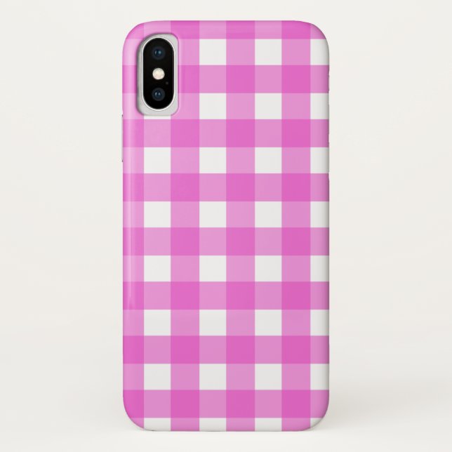 Rosa Gingham Case-Mate iPhone Hülle (Rückseite)