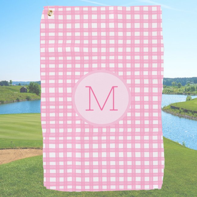 Rosa Gingham-Dame Golfhandtuch (Von Creator hochgeladen)