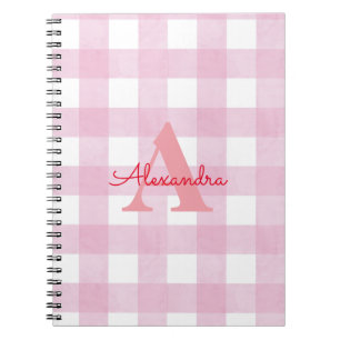 Rosa Gingham Dekor Notizblock