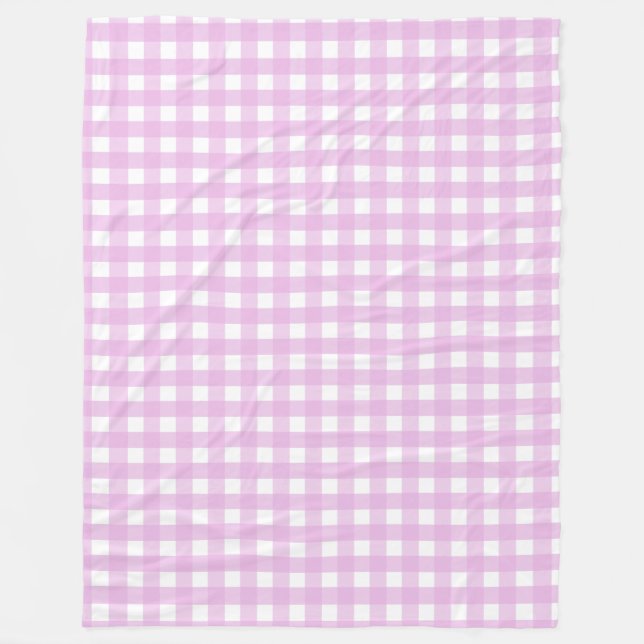 Rosa Gingham Fleecedecke (Vorderseite)