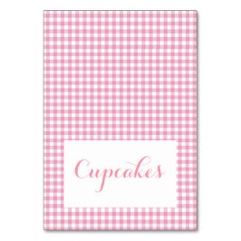Rosa Gingham Food Zent Cards Tischnummer