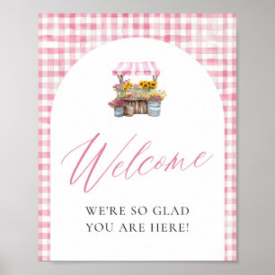 Rosa Gingham Fresh Off Market Willkommenszeichen Poster