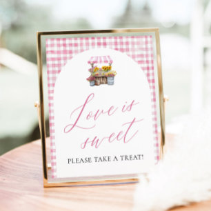 Rosa Gingham Fresh Off The Market Liebe ist süß Poster