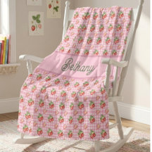 Rosa Gingham-Karo-Erdbeermuster