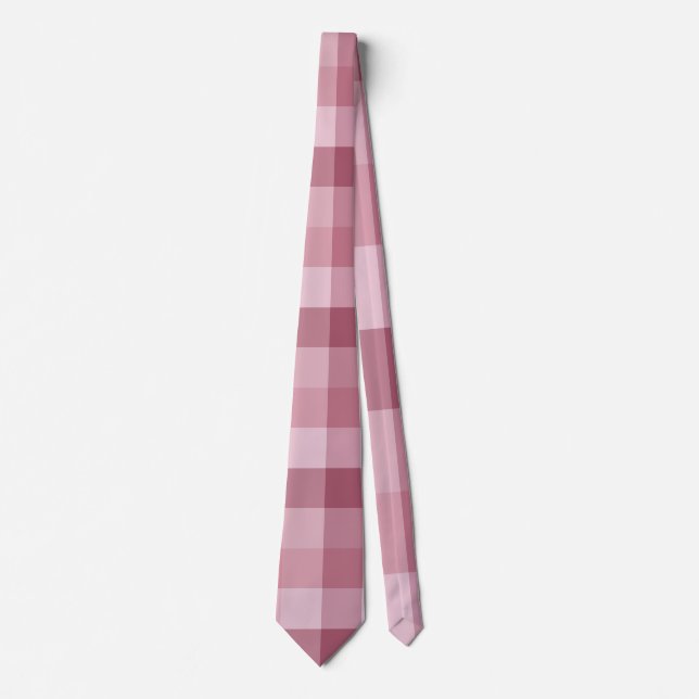 Rosa Gingham-Karo-Karo-Design Krawatte (Vorderseite)