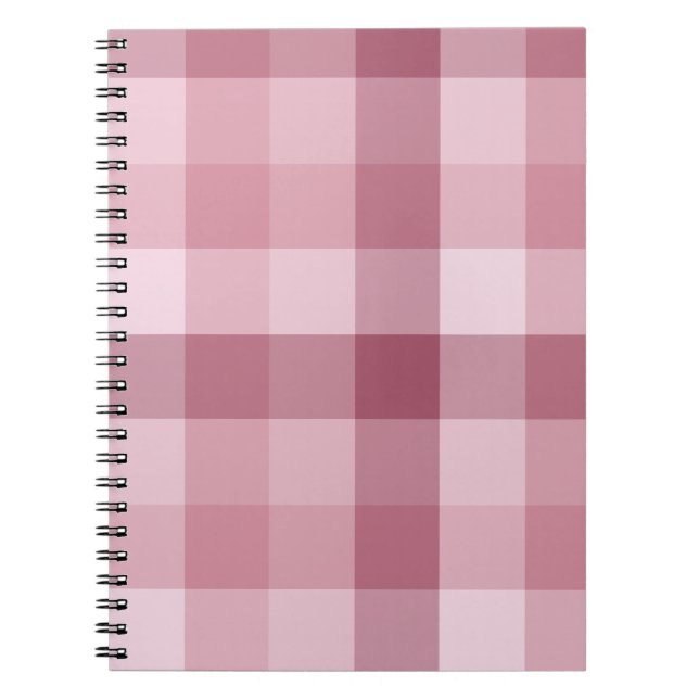 Rosa Gingham-Karo-Karo-Design Notizblock (Vorderseite)