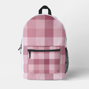 Rosa Gingham-Karo-Karo-Muster Bedruckter Rucksack