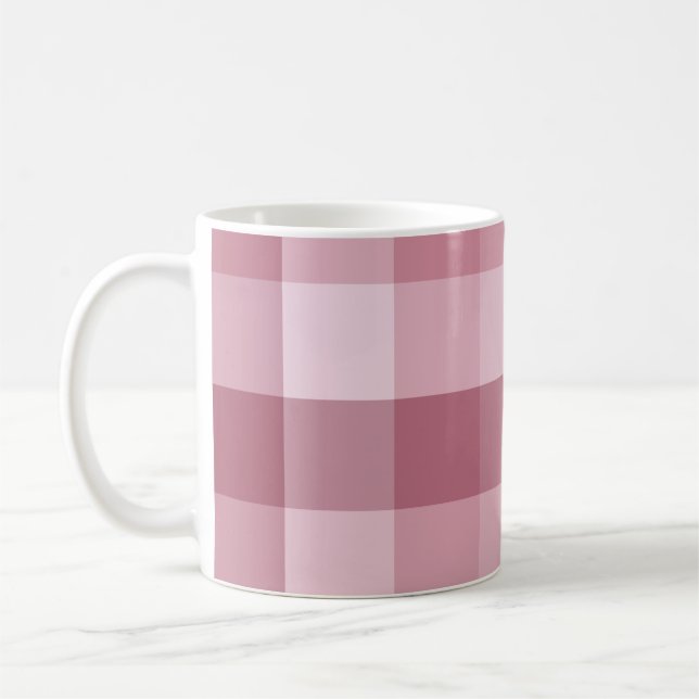 Rosa Gingham-Karo-Karodesign Kaffeetasse (Links)