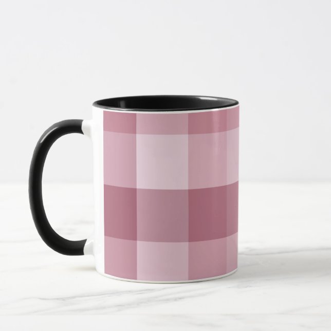 Rosa Gingham-Karo-Karodesign Tasse (Links)