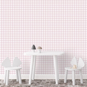 Rosa Gingham Karo niedliches einfaches Bauernhaus Tapete