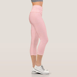 Rosa Gingham Karo Pattern Capri Leggings