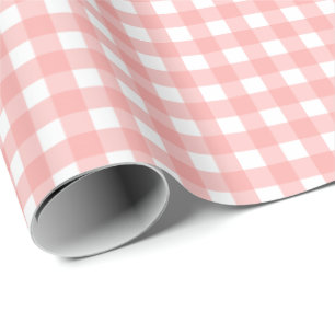 Rosa Gingham Karo Pattern Geschenkpapier