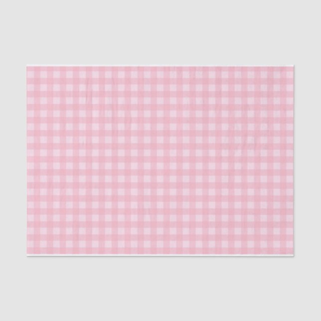 Rosa Gingham-KaroSeidenpapier Seidenpapier (Vorderseite)