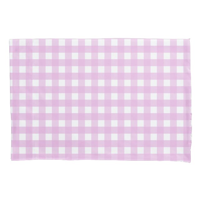 Rosa Gingham Kissenbezug (Vorderseite)