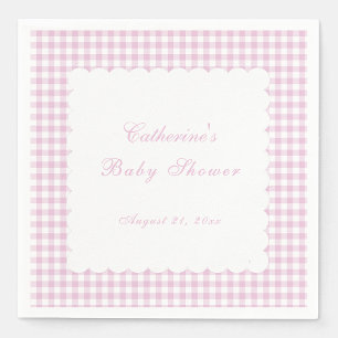 Rosa Gingham-Klassiker-Baby-Shower-Serviette Serviette