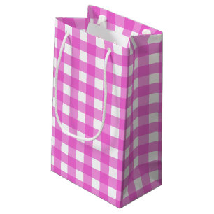 Rosa Gingham Kleine Geschenktüte