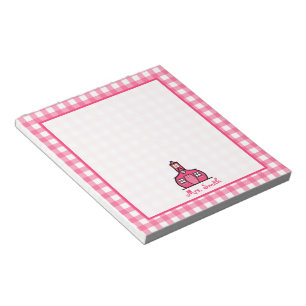 Rosa Gingham-Lehrer-Notizblock Notizblock