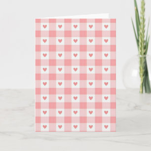 Rosa Gingham-Liebeskarte Karte
