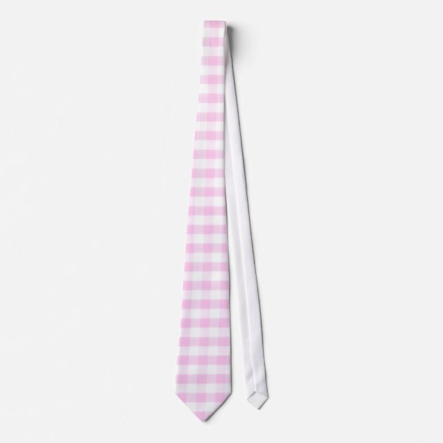 Rosa Gingham-Muster Krawatte (Vorderseite)