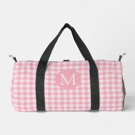 Rosa Gingham-Muster Mädchen Karo Karomuster Monogr Duffle Bag